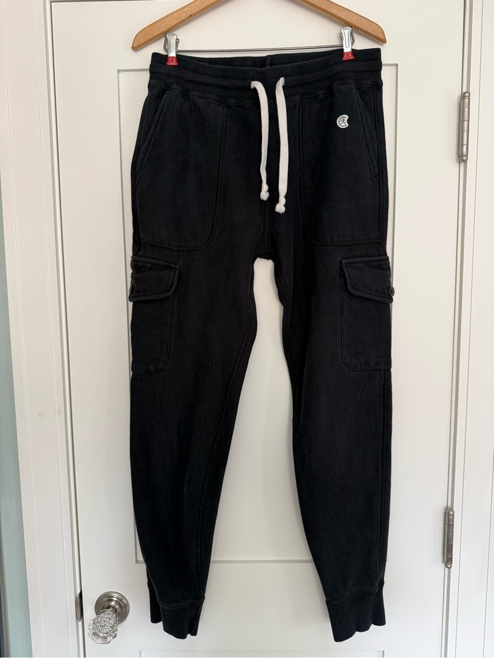 Champion X Todd Snyder Black Cargo Joggers with White Drawstring Men’s Medium